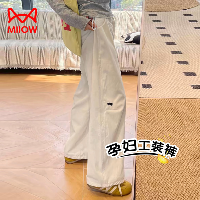 猫人孕妇裤子夏季薄款外穿2026新款工装裤无托腹不勒肚休闲阔腿裤