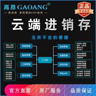 高昂S300进销存软件网络版 进销存管理仓库开单打印系统云erp软件