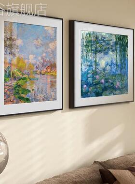 网红莫术奈梵高画室餐厅挂客厅发背景墙面装饰画玄关沙艺卧名画高
