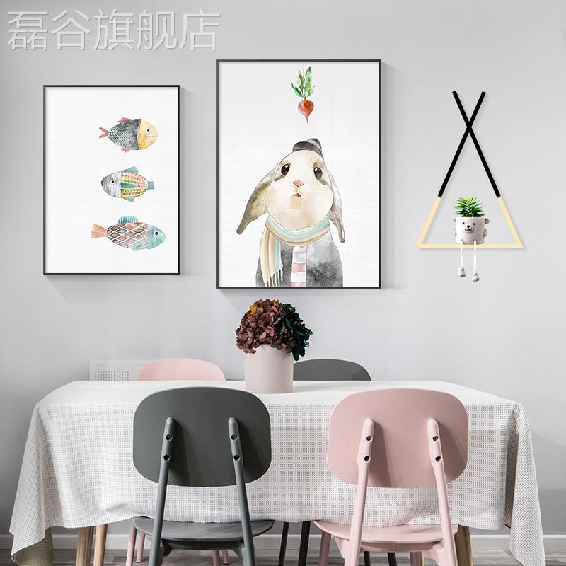 网红饭厅装饰画北欧墙个性水果厨背景墙挂画创意饭厅餐桌房面组合图片