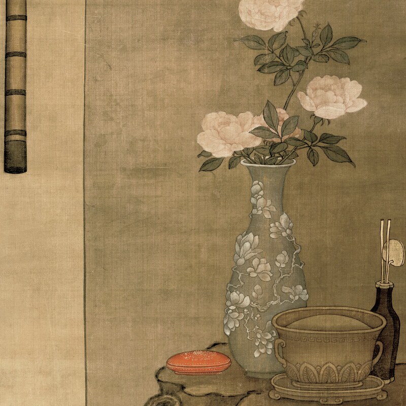 网红春阁倦古典冷枚仕女图挂画古代美女人物装饰画玄关竖版古风读