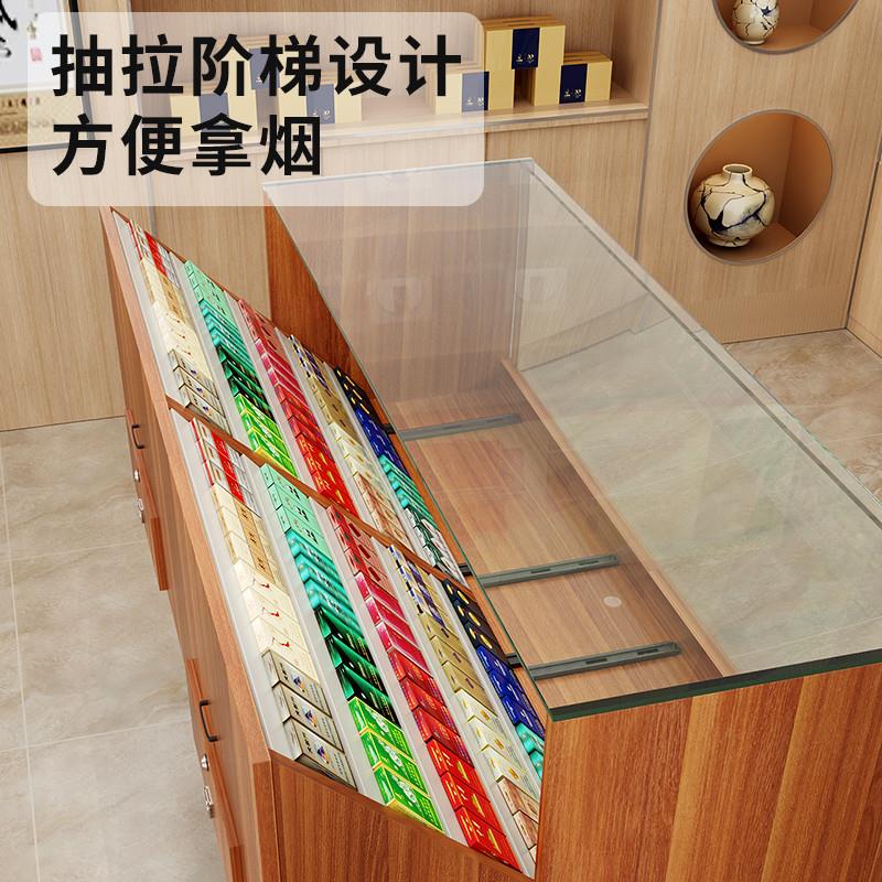 新款超市烟柜展示柜台烟柜便利店玻璃烟柜货架带收银组合可加锁柜