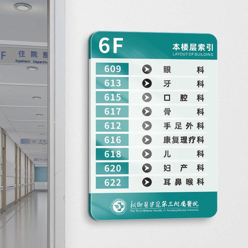 楼层索引牌指示牌医院大厅引路牌导引牌创意高档亚克力酒店楼层指