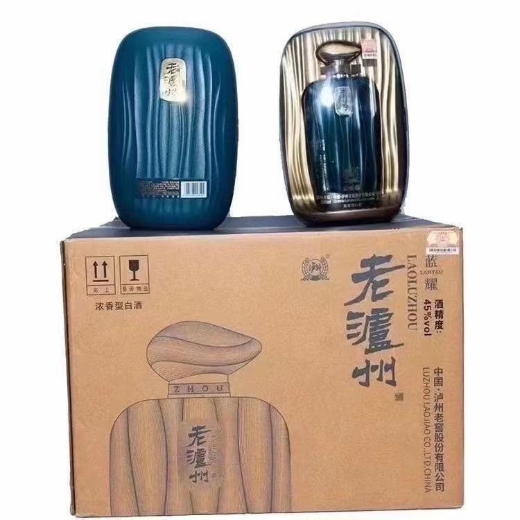 老泸州蓝耀45度浓香型白酒500ml*6瓶太空舱装整箱装 摆柜送礼自饮