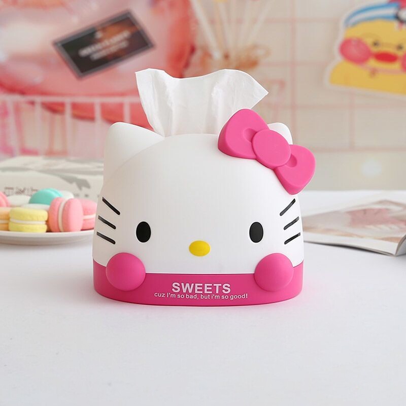 可爱Hello Kitty卡通纸巾盒创意桌面摆件少女心抽纸盒收纳装饰盒