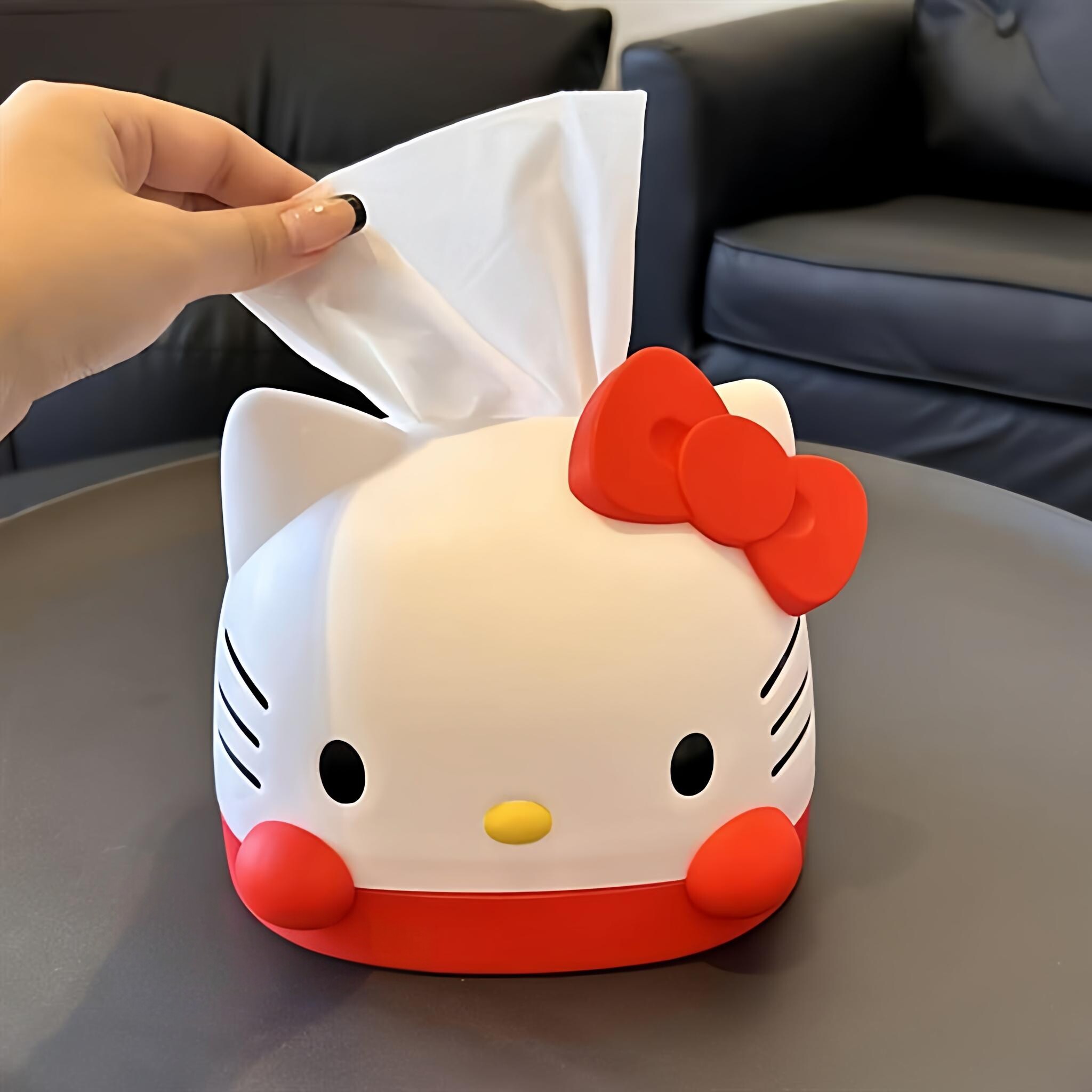 新款HelloKitty纸巾盒可爱卡通凯蒂猫抽纸盒家用客厅桌面摆件纸盒