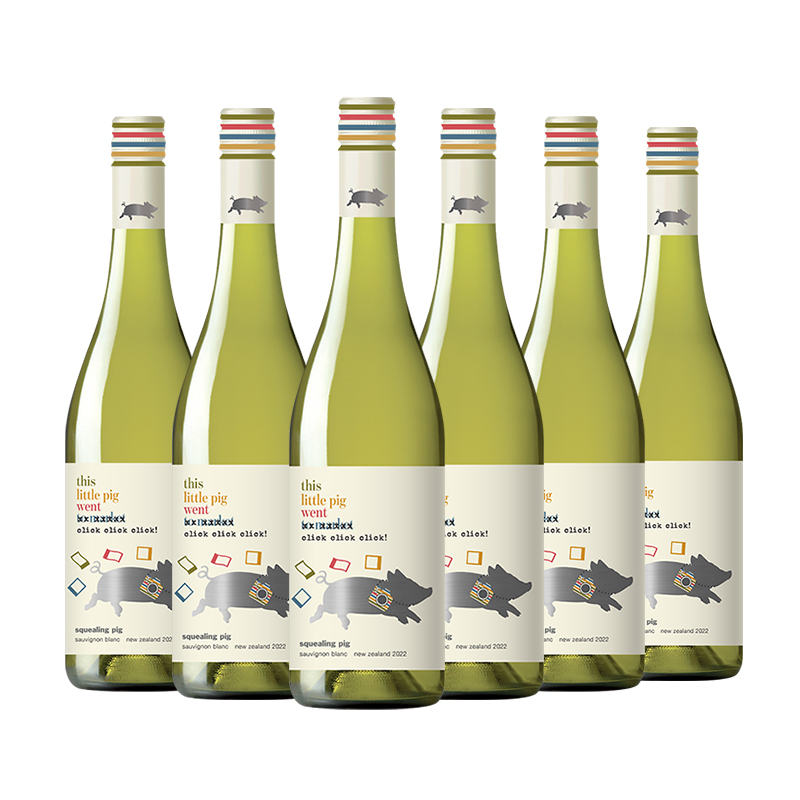 【新年特惠】尖叫的小猪新西兰进口葡萄酒长相思干白整箱750ml*6
