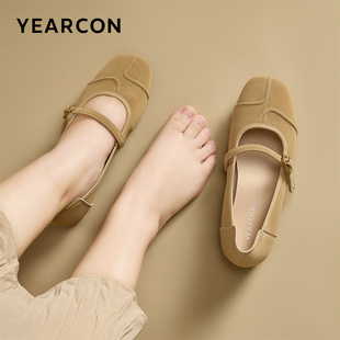 加宽版~意尔康玛丽珍鞋女春季舒适不累脚胖mm单鞋宽脚大码女鞋