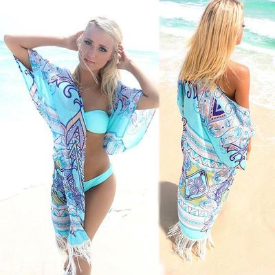 Tassel cover wrap sunscreen jacket veil outer chiffon
