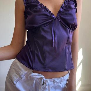 tank sling ruched slim simple for vest women bow match