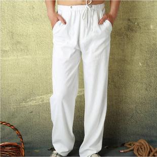 Mens Loose Lightweight Casual Linen Pants Casual Home