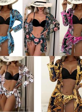 three piece sexy halter bikini swimsuit Swimsuit moderate