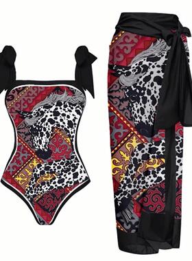 Swimsuit Multicolor Chiffon Long Skirt One-Piece Sun