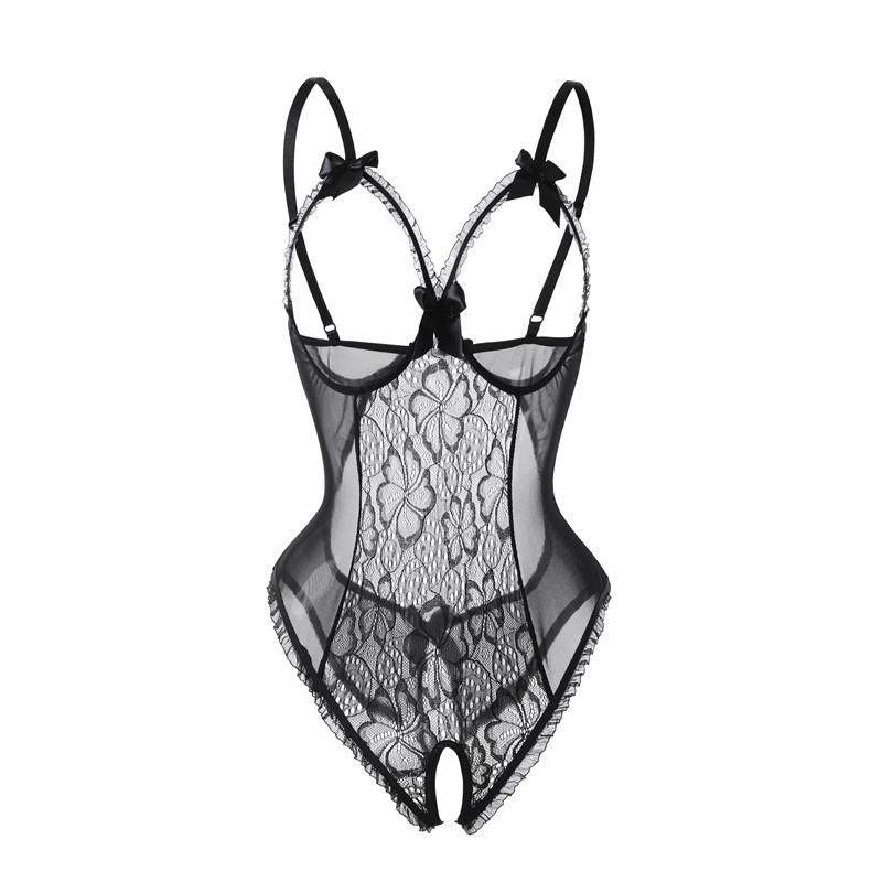 Sexy lingerie sexy one-piece crotchless womens lace pajamas