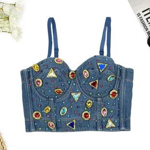 wear gemstone inner hip sexy girl bra hop suspenders