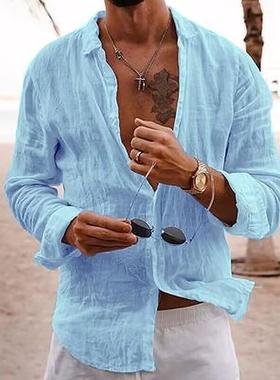 long oversized vocation lapel shirt beach men spring new