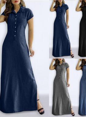 women for dress denim casual size plus skirt swing big