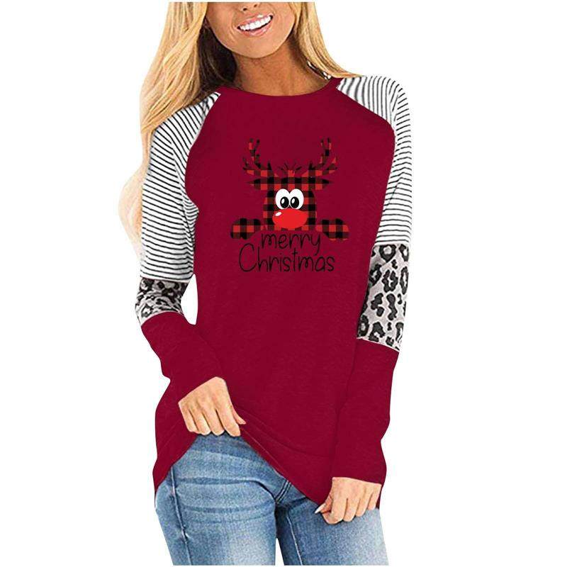 t-shirt sleeve long neck round womens print halloween tops