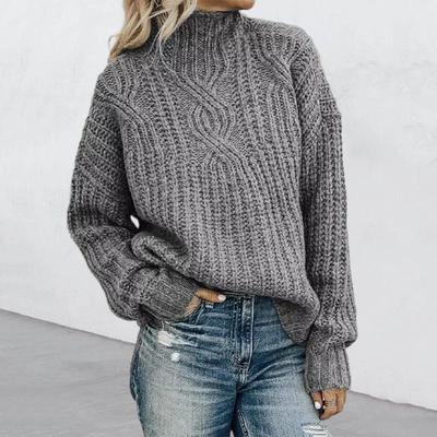Half turtleneck sweater solid color temperament commuting