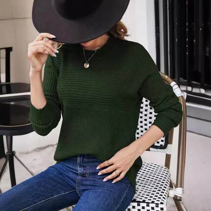 sweater knitted versatile casual top pullover knitted red