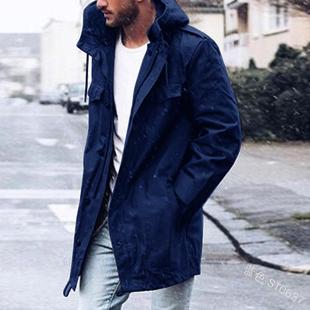 hooded style casual fashionable slim fit jacket Mens
