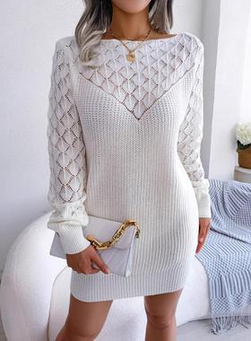 women for dress sweater pullover sleeve long neck hollow