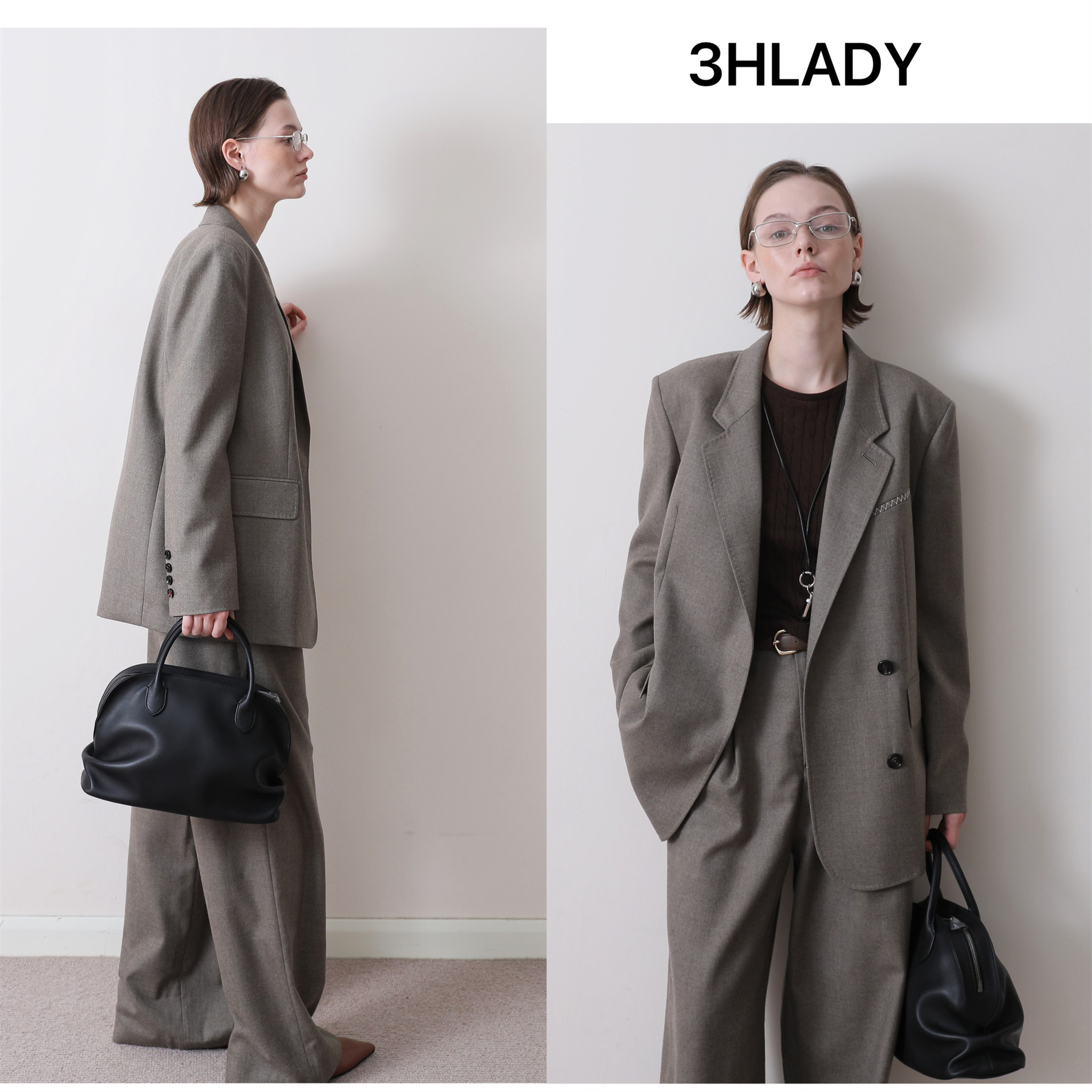 3HLADY | 精奢老钱 燕麦卡其 意大利进口精纺羊毛微廓西装｜西裤