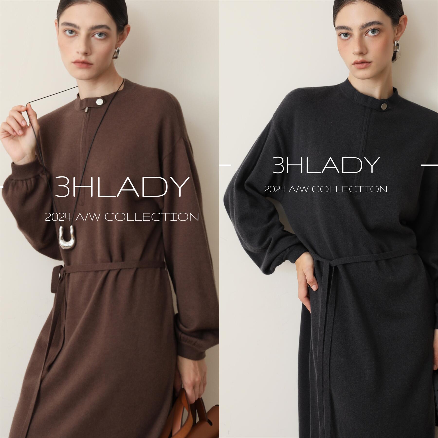 3HLADY 小众STUDIO风格拉链袢扣装饰 新澳60支绵羊毛针织裙