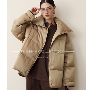 可两穿领OS风格 醋酸羊毛表层 鹅绒服85绒含量 时髦香槟色 3HLADY