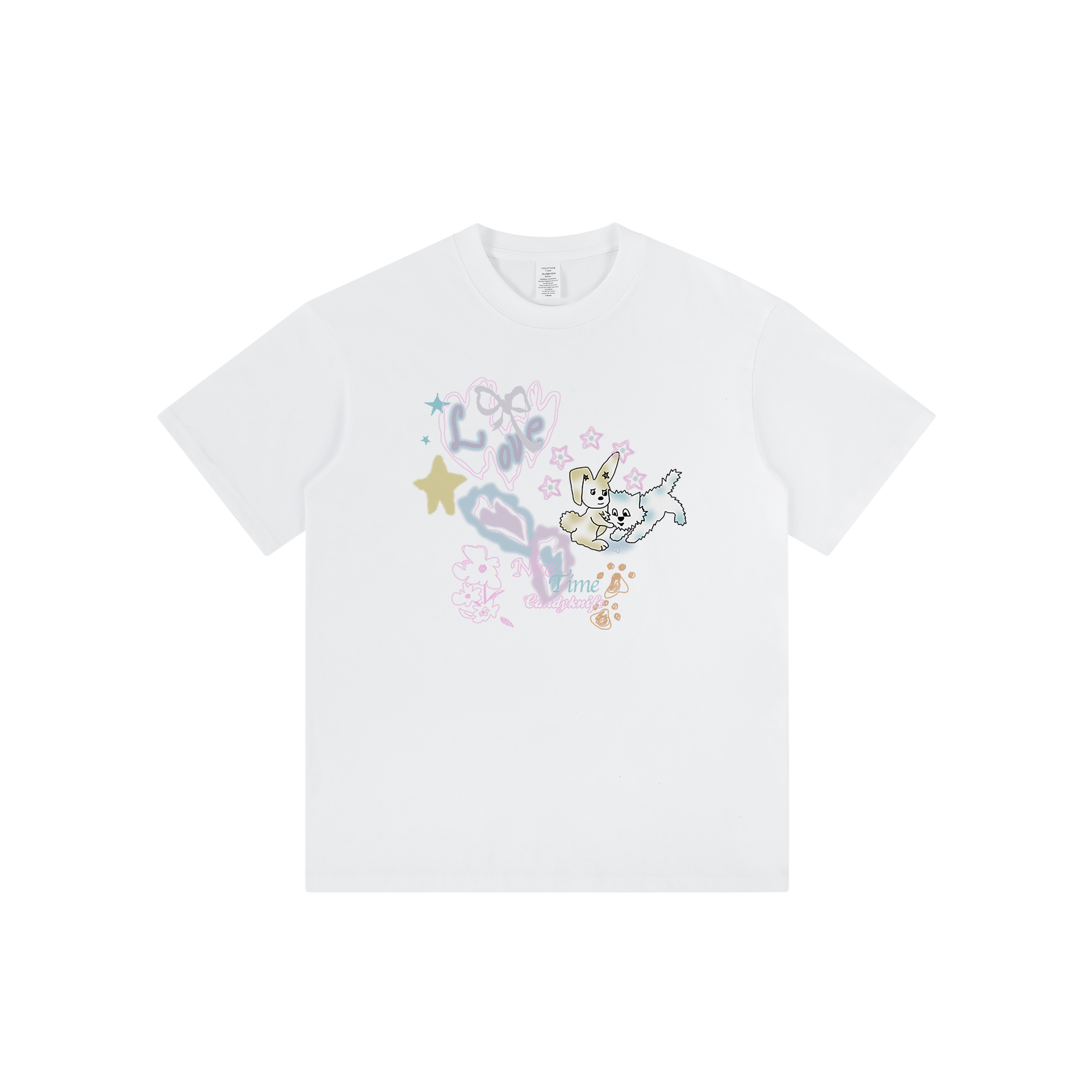 可爱风短袖纯棉夏季卡通印花短袖T恤宽松时尚休闲半袖洋气tee