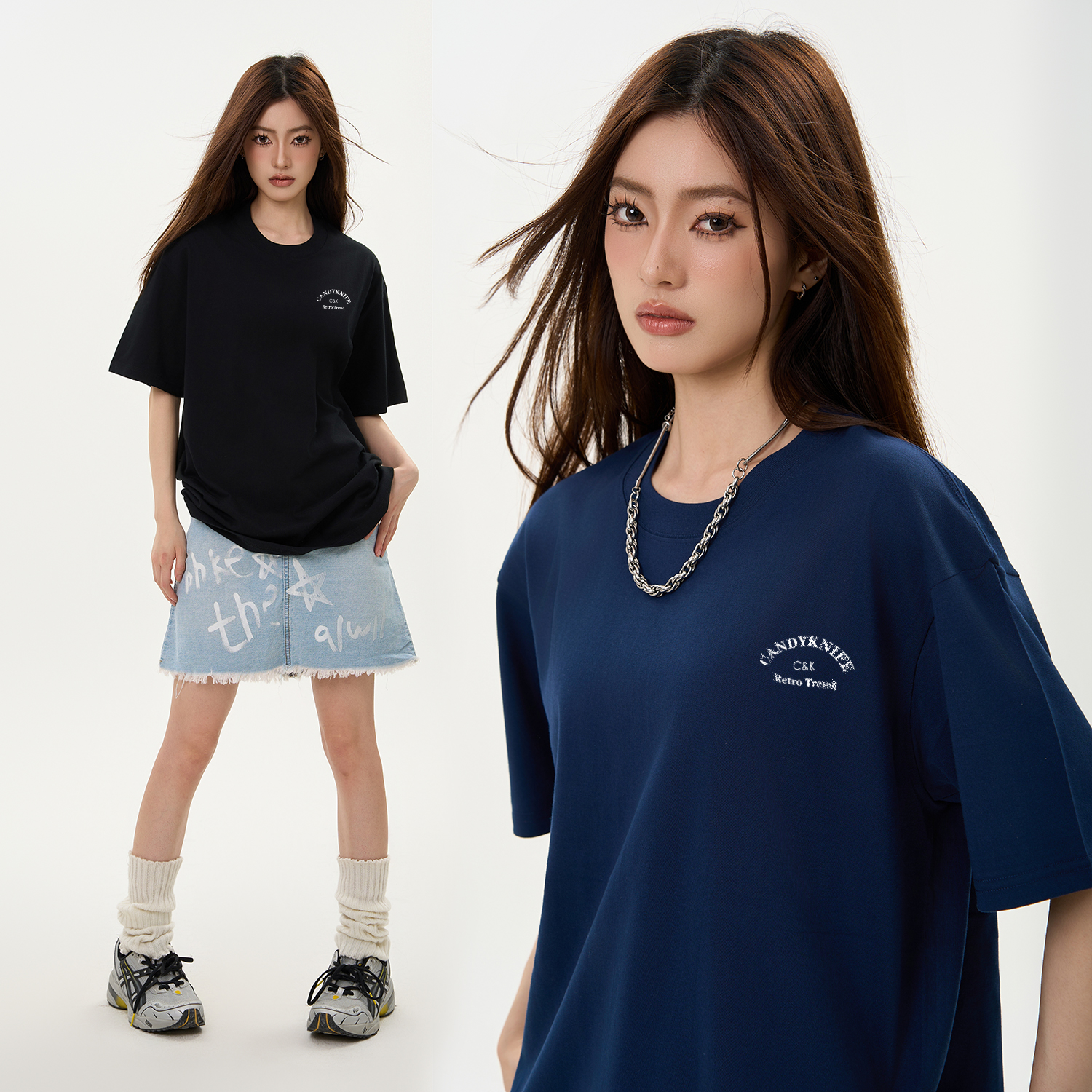 vibe美式原创字母印花短袖T恤夏季ins潮流休闲百搭重磅纯棉上衣