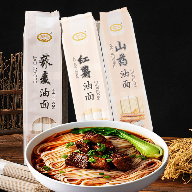 湖北红安特产红薯油面杂粮油面荞麦山药细面条主食代餐方便速食