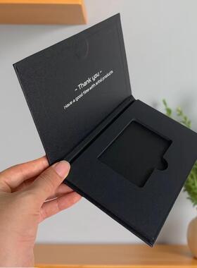 高级黑色卡片包装盒磁吸VISA贵宾卡套礼品名片logo烫金大闸蟹礼盒