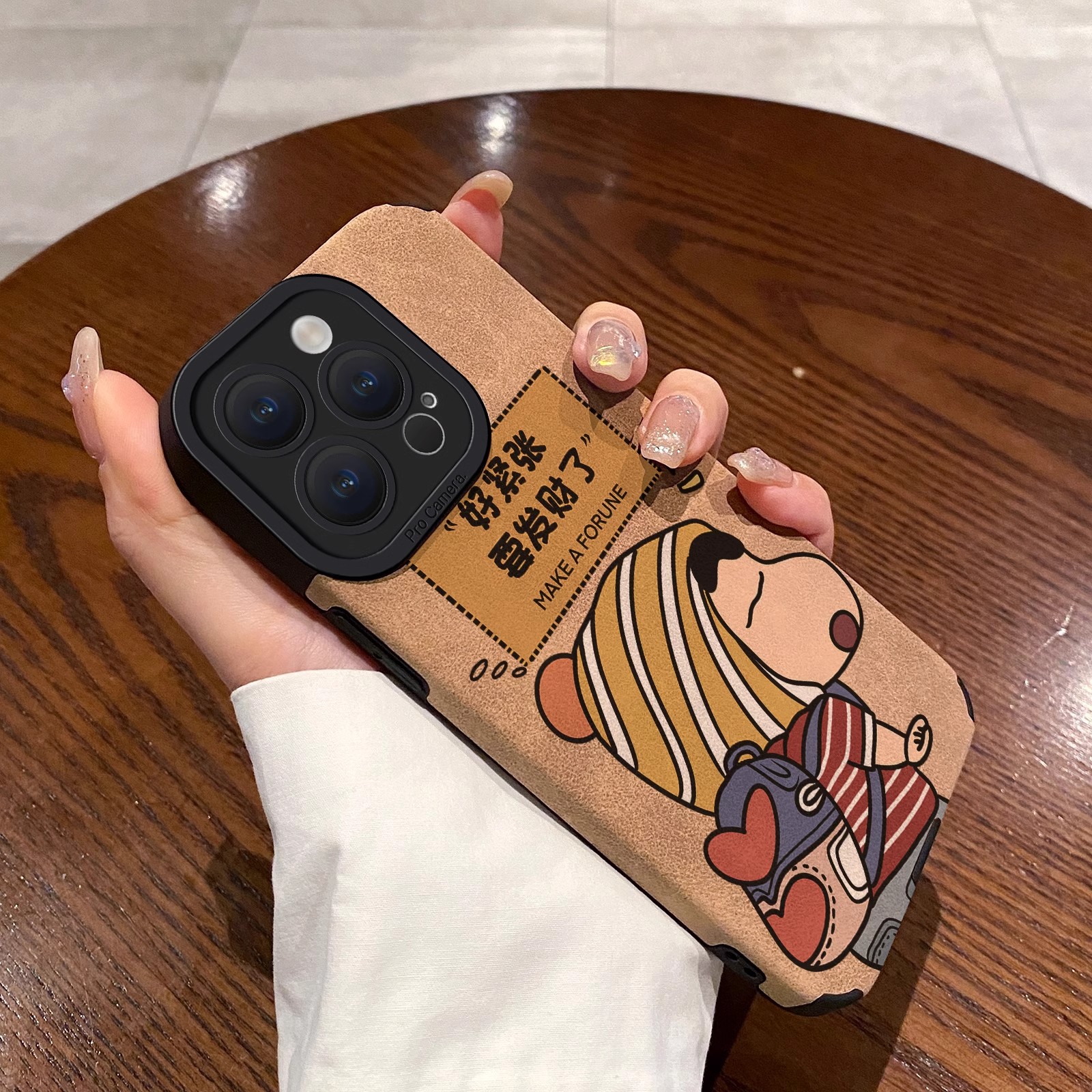 翻毛皮适用苹果手机壳卡通