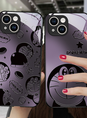 哆啦A梦适用苹果15手机壳14保护套iPhone13液态玻璃12超11薄xr防摔pro男Xs女max新款6s78卡se通plus外壳mini