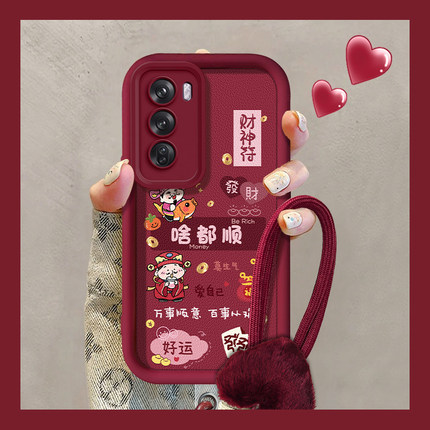 都顺适用OPPOReno12手机壳Reno11天眼阶梯Reno10硅胶9保护8软套7se全包6镜头5k新款4se男3女pro防2摔pro+红色