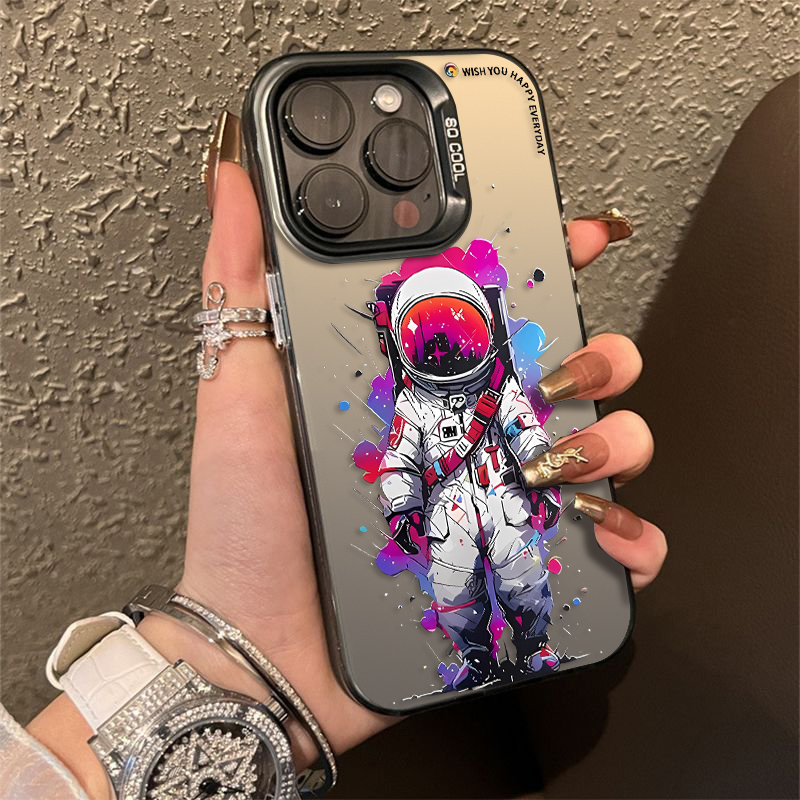 太空人适用苹果15手机壳14保护软套iPhone13彩银12硅胶11全包xr超薄Xs防摔pro男女max情侣新款plus创意个性