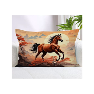 马到成功抱枕十字绣精准印花刺绣2025新款满绣骏马客厅沙发靠枕套