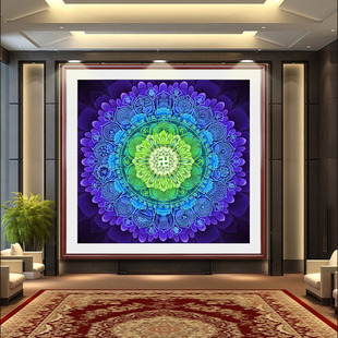 十字绣金刚藏大圆满尊胜咒轮2022新款客厅坛城佛咒线绣简单自己绣