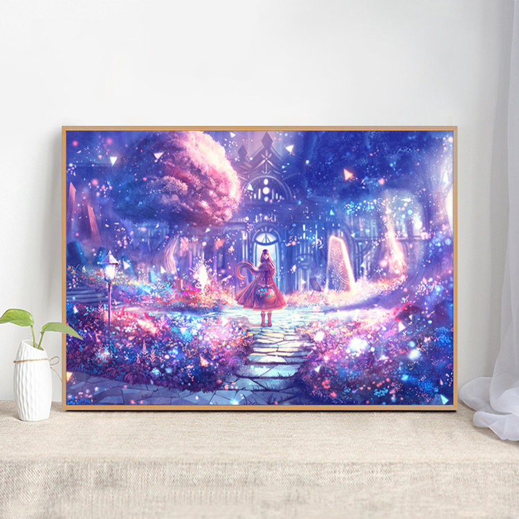 5d钻石画满钻梦幻城堡贴钻十字绣新款2022唯美风景少女卧室钻石绣