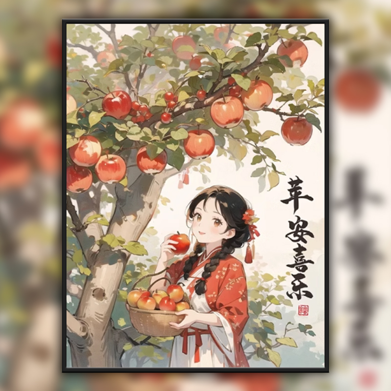 平安喜乐十字绣客厅装饰钻石画手工diy自己刺绣简单小件女孩满绣图片