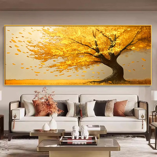 发财树客厅高级感横版大幅十字绣招财手工自绣印花满绣钻石画贴砖