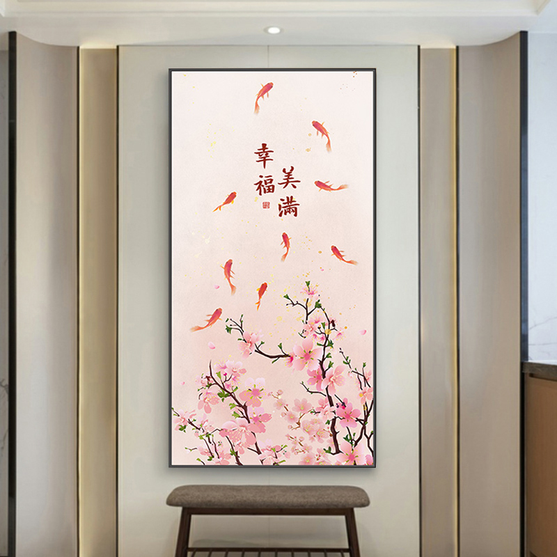 雁桃现代中式客厅十字绣