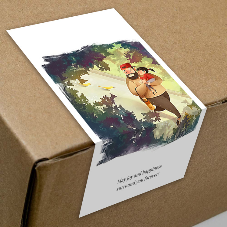 gytz5794父亲节通用迷你超大不干胶贴纸定制封口贴空白可手写