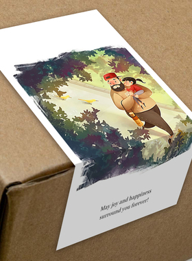 gytz5794父亲节通用迷你超大不干胶贴纸定制封口贴空白可手写包装