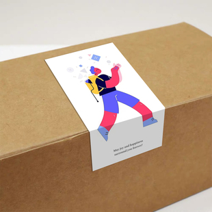 gytz2278阳光自信加油高级感森系唯美小清晰插画不干胶贴纸封口贴