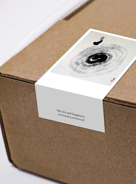 gytz6507中式古风水墨工笔传统绘画通用超大不干胶贴纸定制封口贴