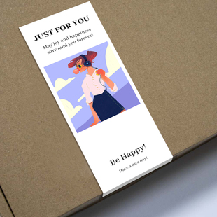 gytz2326阳光自信加油高级感森系唯美小清晰插画不干胶贴纸封口贴