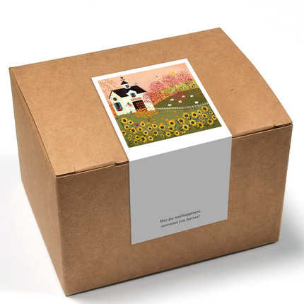 gytz6741高级感森系唯美插画ins极简约通用超大不干胶贴纸封口贴