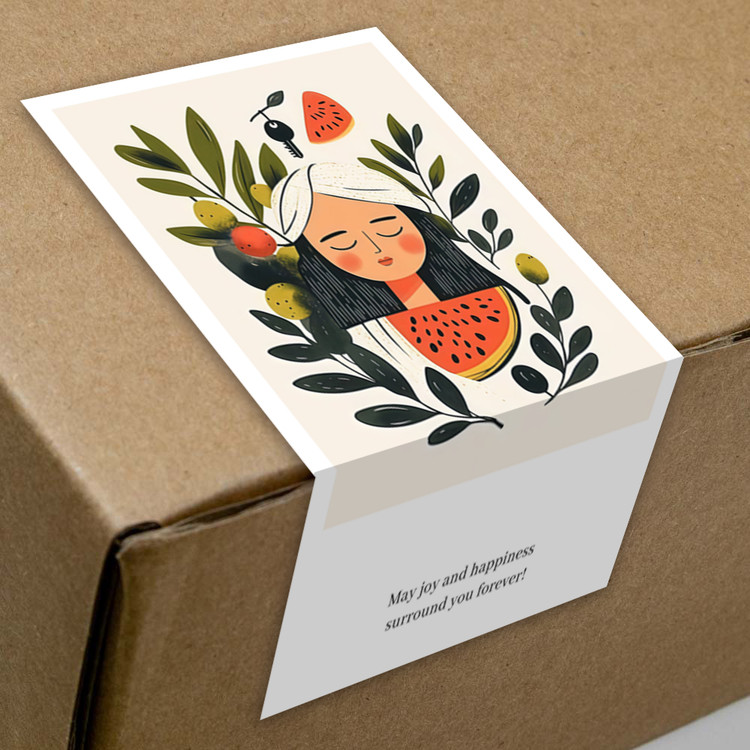 gytz736快乐微笑高级感森系唯美小清晰插画通用不干胶贴纸封口贴